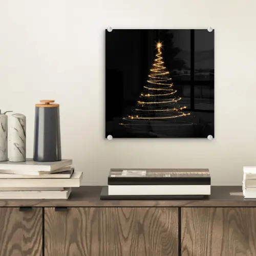 Magisch - Kerstboom - Lichtspiralen - Zwart plexiglas 5mm klein -sfeer1
