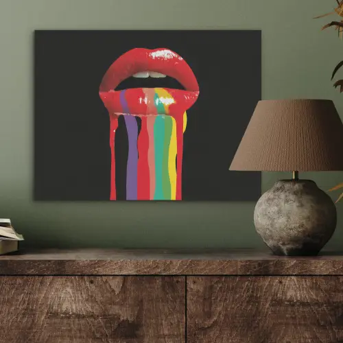 Lippen - Kleuren - Zwart PET vilt klein -sfeer2