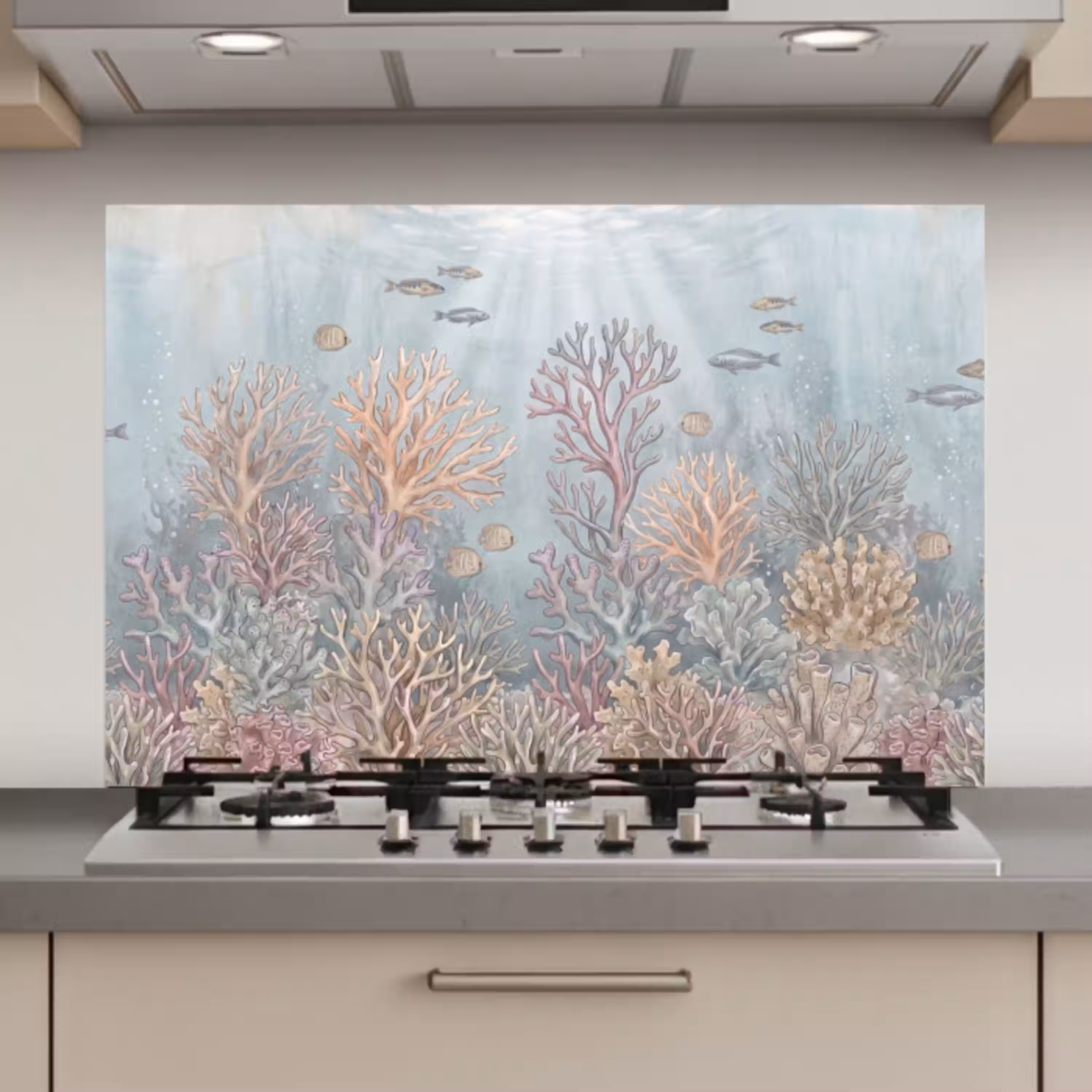 Vis - Koraal - Oceaan - Illustratie - Onderwater keuken achterwand spatscherm klein -3d_website