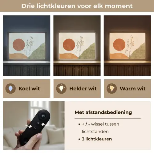 Zon - Abstract - Takken - Oranje Light Box met batterij (Wandlamp) middel -USP_lichtkleurNL