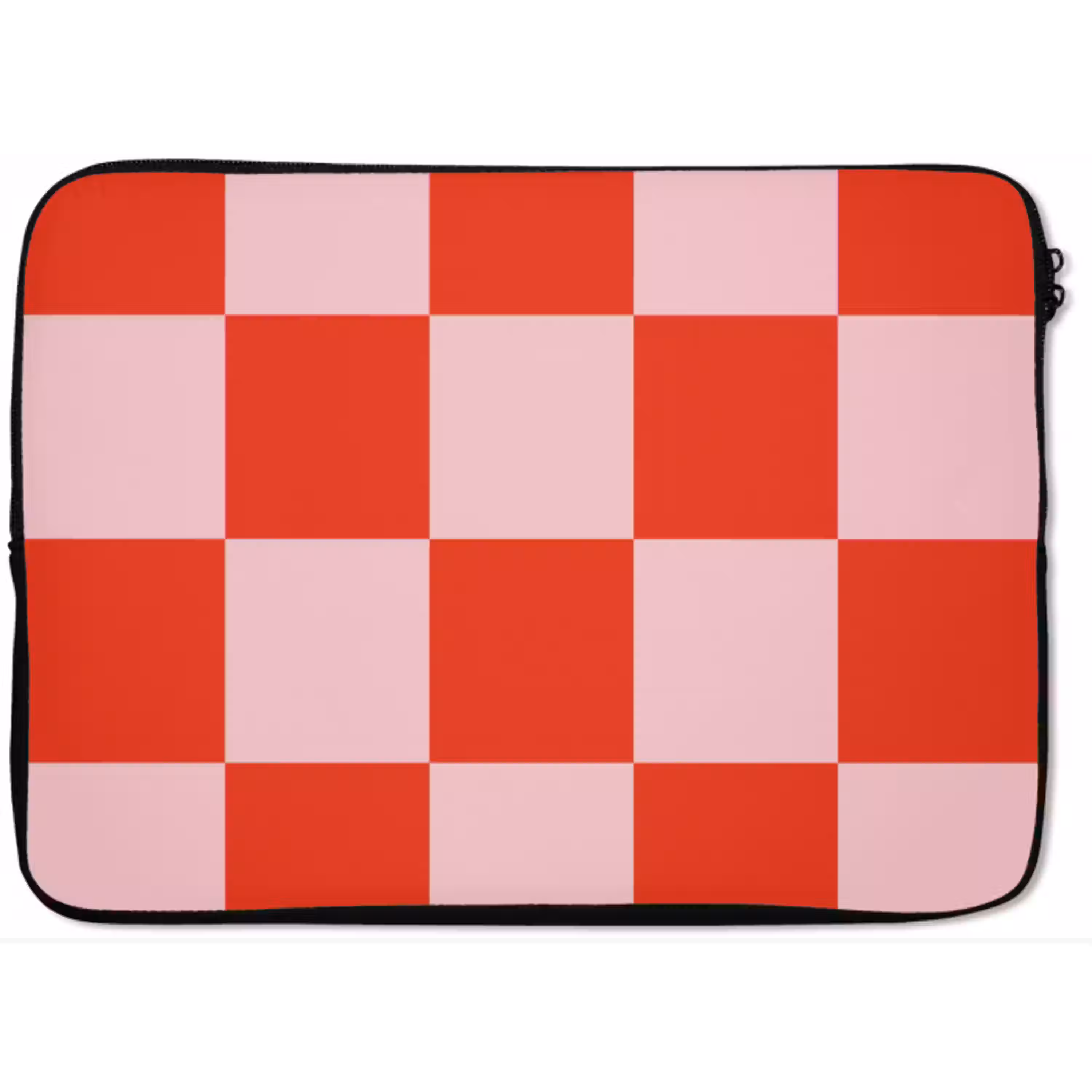 Schaakbord patroon - Rood - Roze - Blokjes laptophoes neopreen klein -zkaufland3dotto