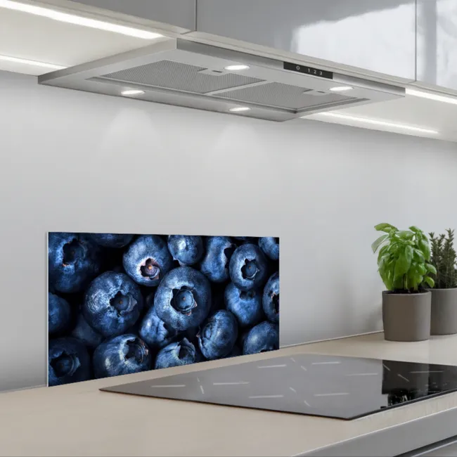 Bessen - Blauw - Fruit keuken achterwand spatscherm klein -3d_schuin