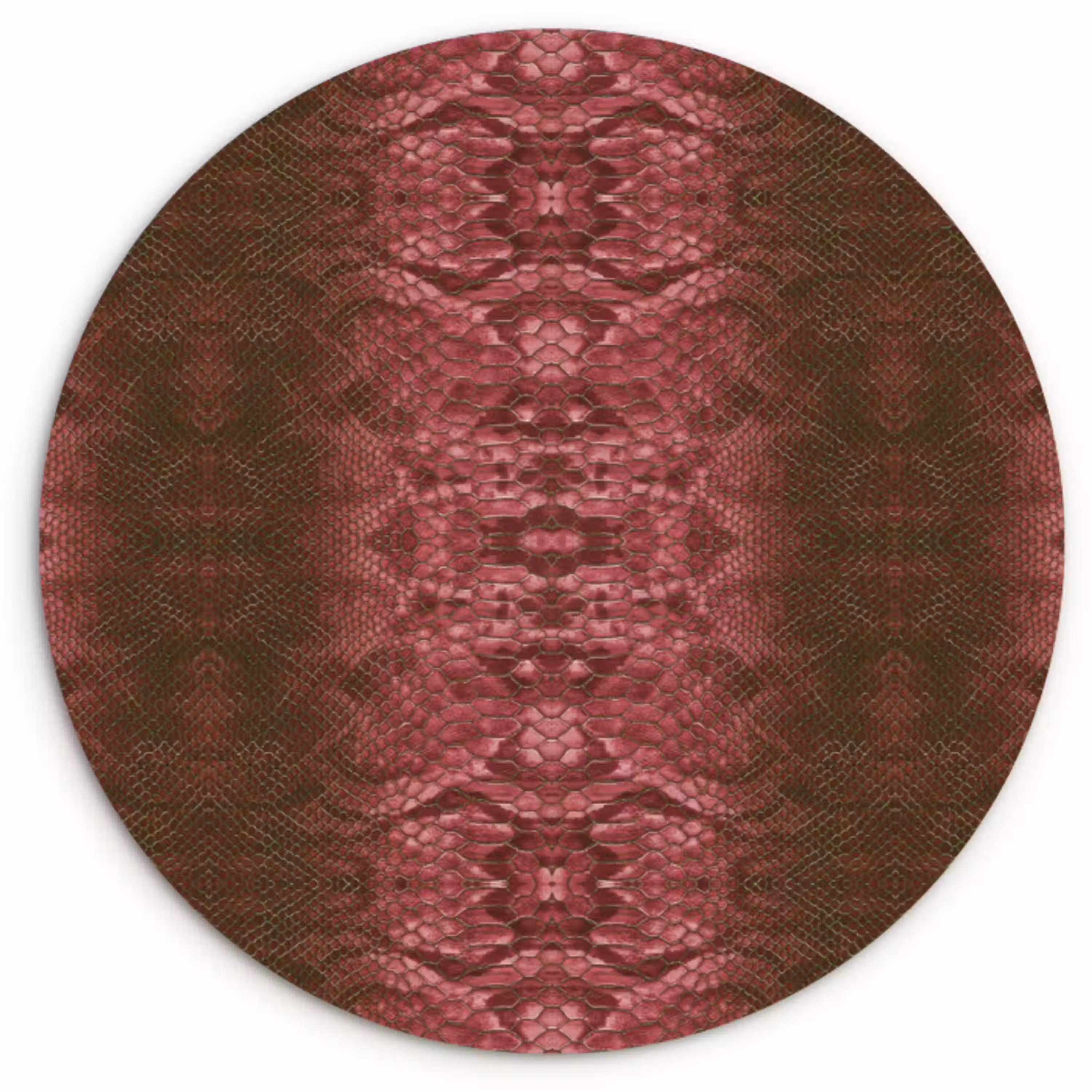 Slang - Boa - Roze - Groen Wandcirkel plexiglas klein 852 -3d