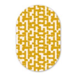 Geel - Beige - Patroon Wandcirkel Ovaal Aluminium middel 839 -3d
