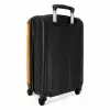 Bruine auto met gele vlammen NBS - Handbagage koffer - Kinderen Unisex middel -achterkant