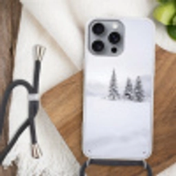 Fijnsparren - Sneeuw - Winter - Landschap - Stilte Hoesje iPhone 16 Pro Max met koord klein -sfeer4