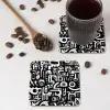 Symbolen - Abstract - Grafisch - Zwart onderzetter kurk middel -sfeer2