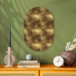 Palm - Waaier - Goud Wandcirkel Ovaal Forex klein 630 -sfeer2