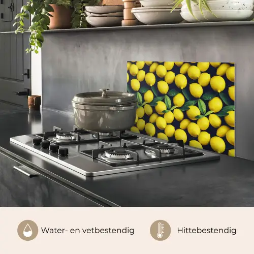 Gele - Citroenen - Druppels - Fruit keuken achterwand spatscherm klein 900 -usp_NL