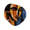 Abstract - Portret - Kleurvakken Wandcirkel Organisch Plexiglas middel -3d
