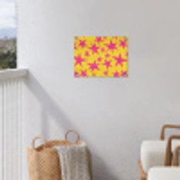 Sterren - Patroon - Roze - Geel tuinposter los doek klein 239 -sfeer8