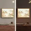 Takken - Bloemen - Vogeltjes - Roze Light Box met batterij (Wandlamp) middel -sfeer3