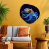 Octopus - Stippen - Blauw - Zee Wandcirkel Organisch Plexiglas middel -sfeer4