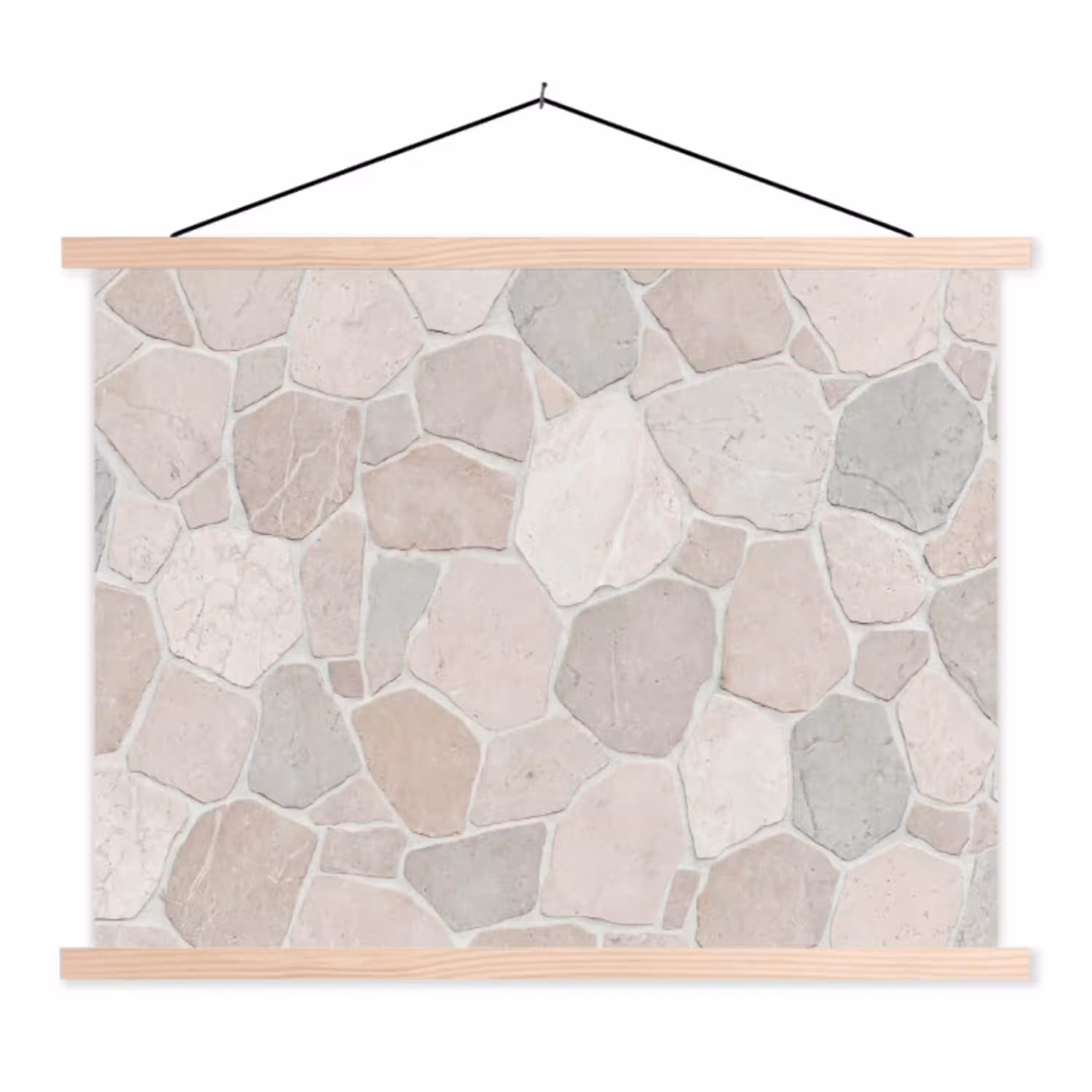 Steen - Patroon - Textuur - Beige textielposter latten blank klein -3d