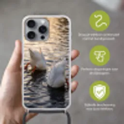 Eenden - Water - Natuur Hoesje iPhone 16 Pro Max met koord klein -sfeer2_NL