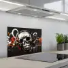 Schedels - Kunst - Donker - Rood keuken achterwand spatscherm klein -3d_schuin