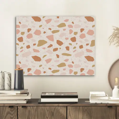 Terrazzo -  Patroon - Kleurrijk - Zalm PET vilt klein 837 -sfeer1