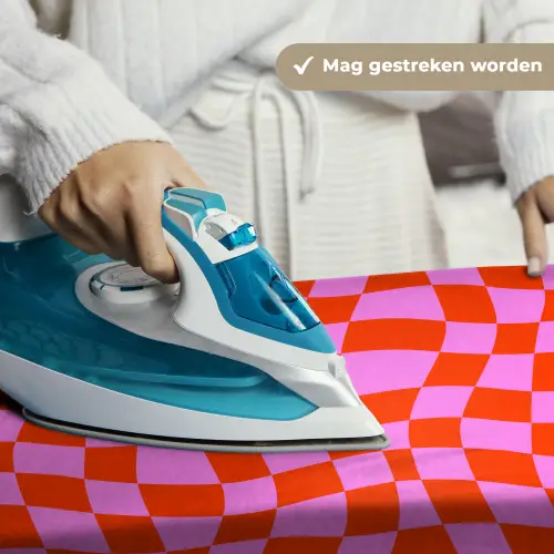 Blokken - Roze - Rood - Patroon Wandkleed katoen klein 269 -sfeer9