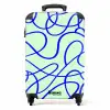 Kobaltblauw krulspoor op mintgroen NBS - Handbagage koffer - Volwassenen Unisex middel -productfoto_recht