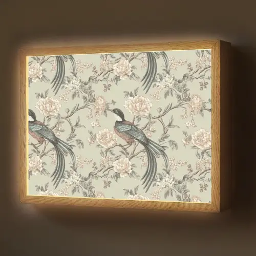 Bloem - Vogel - Kleurrijk Light Box met batterij (Wandlamp) middel 907 -z3d_website