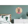 Grijs - Konijn - Blouse - Strik Wandcirkel aluminium klein -slaapkamer