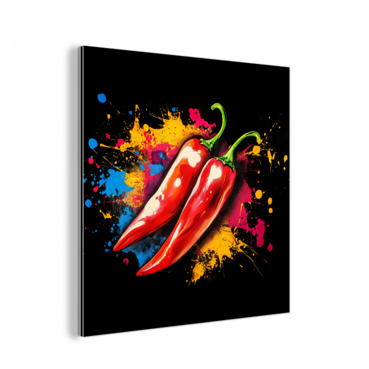 Peper - Graffiti - Verf - Abstract - Modern - Kleurrijk aluminium wit klein -3d