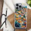 Dorp - Heuvels - Landschap - Bomen Hoesje iPhone 16 Pro Max met koord klein -sfeer4