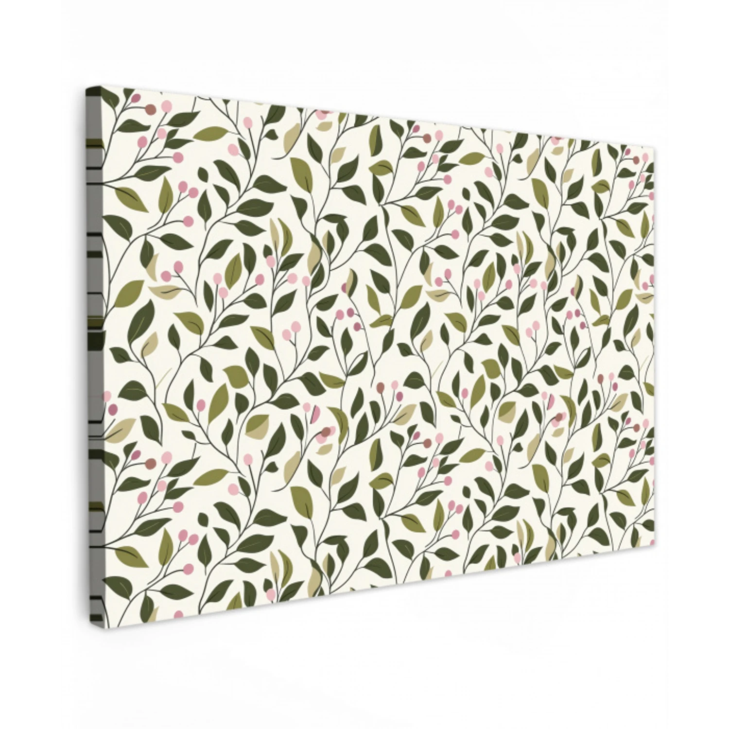 Bladeren - Bessen - Roze Tuinposter op houten frame 2 cm dik klein 845 -3d