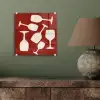 Wijnglazen - Silhouetten - Wit plexiglas 5mm klein -sfeer3
