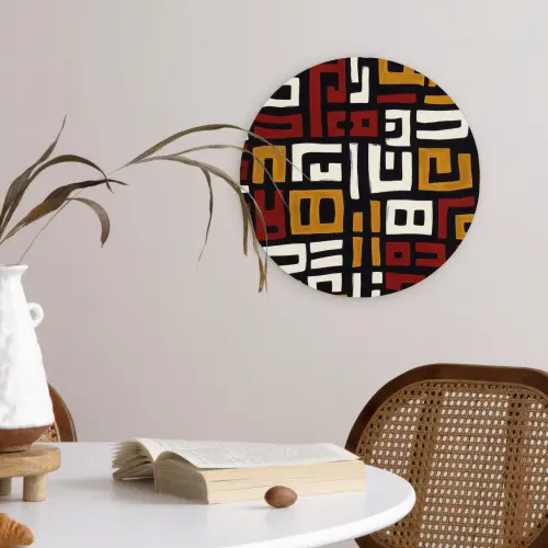 Abstract - Patroon - Rood Wandcirkel kunststof plaat 5mm dik klein -sfeer4