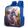 Lavendel lentehoorn Kinderrugzak - Blauw middel -schuin