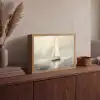 Zeilschip - Zee - Bewolkt Light Box met batterij (Wandlamp) middel -sfeer2