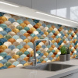 Schubvorm - Aardetinten - Metallic - Glans keuken achterwand 2 middel 871 -3d_schuin