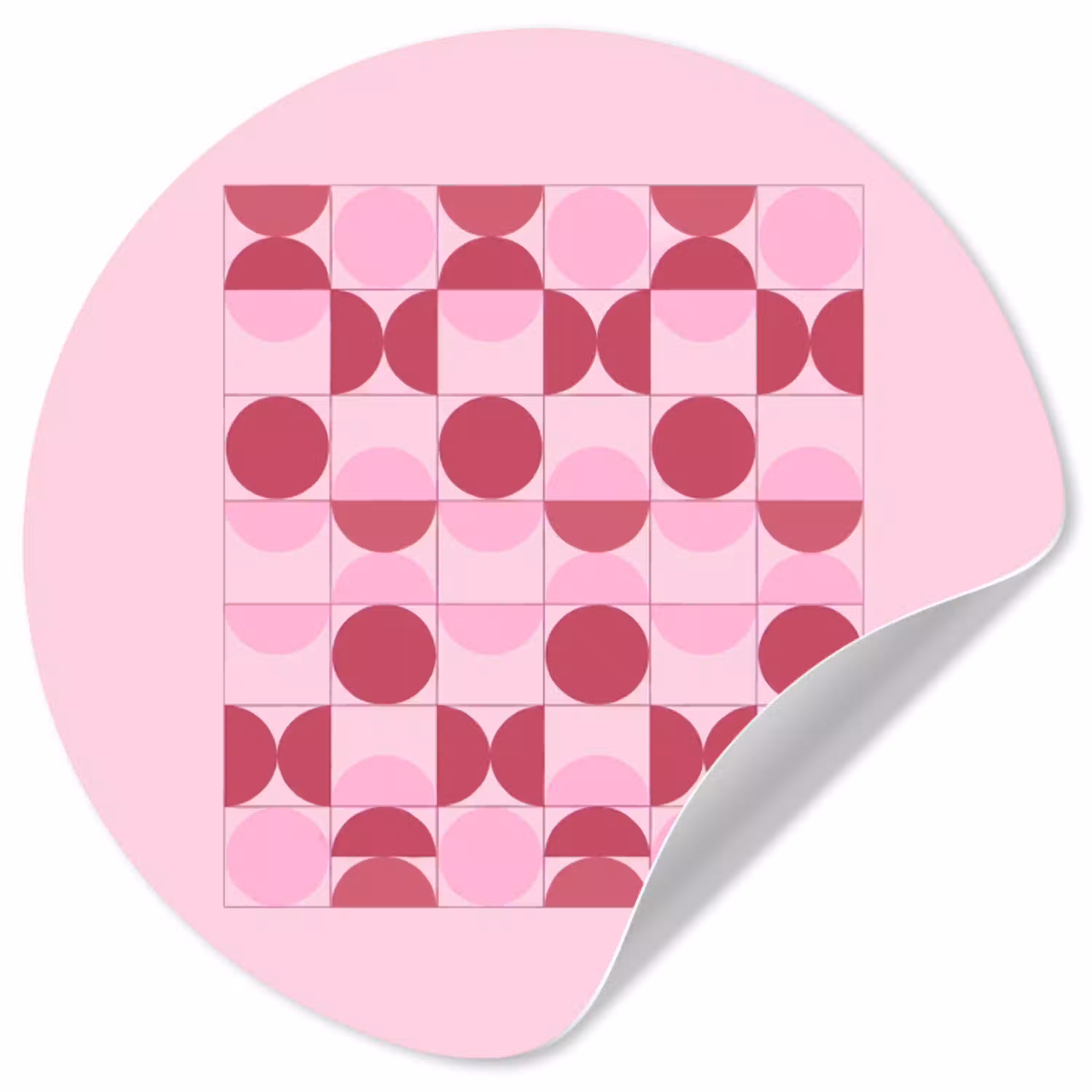 Abstract - Geometrisch - Cirkels - Roze - Modern Wandcirkel behangsticker klein -3d