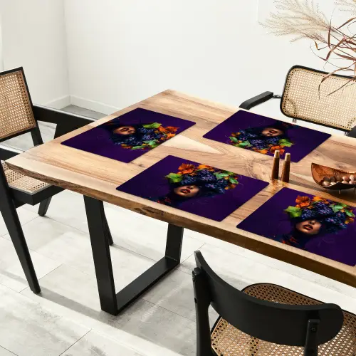 Vrouw - Paars - Druiven Placemat vinyl groot -zzsfeer4_Kitchenyeah-website