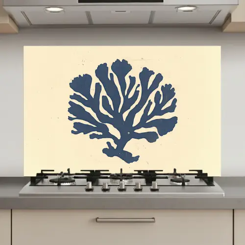 Blauw koraal - Vertakkingen - Beige keuken achterwand spatscherm klein -3d_website