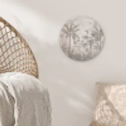 Jungle - Banenboom - Kolibrie - Beige Akoestische PET Vilt - Rond klein -sfeer4