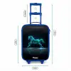 Futuristisch galopperend paard Kinderkoffer - Blauw klein -productfoto_formaten