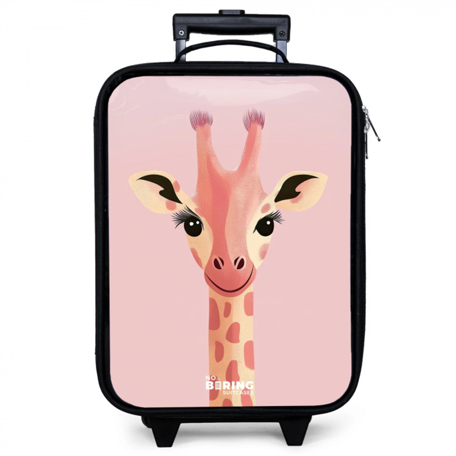 Giraffe - Wimpers - Minimalistisch - Roze Kinderkoffer - Zwart klein -zzz_website3d