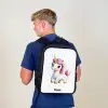 Witte eenhoorn met roze manen Rugzak - Zwart middel -sfeer8
