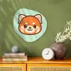 Rode panda - Groen - Cartoon Wandcirkel Organisch Forex 3mm klein -sfeer2
