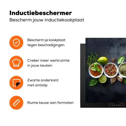 Kruiden - Specerijen - Betonlook - Stilleven Inductie beschermer vinyl 3mm klein -zzzzzzz-td-ups