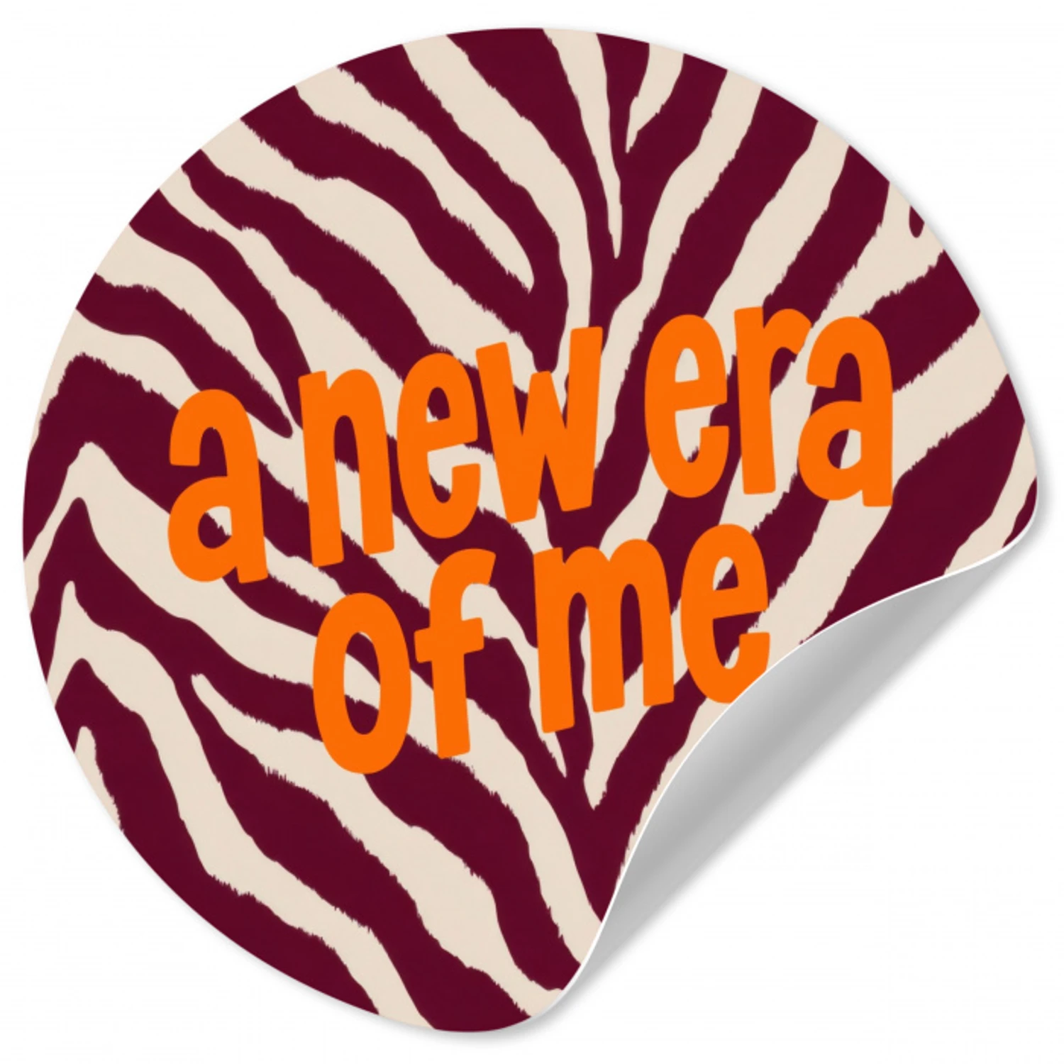 New era - Bordeaux - Zebraprint Wandcirkel behangsticker klein -3d