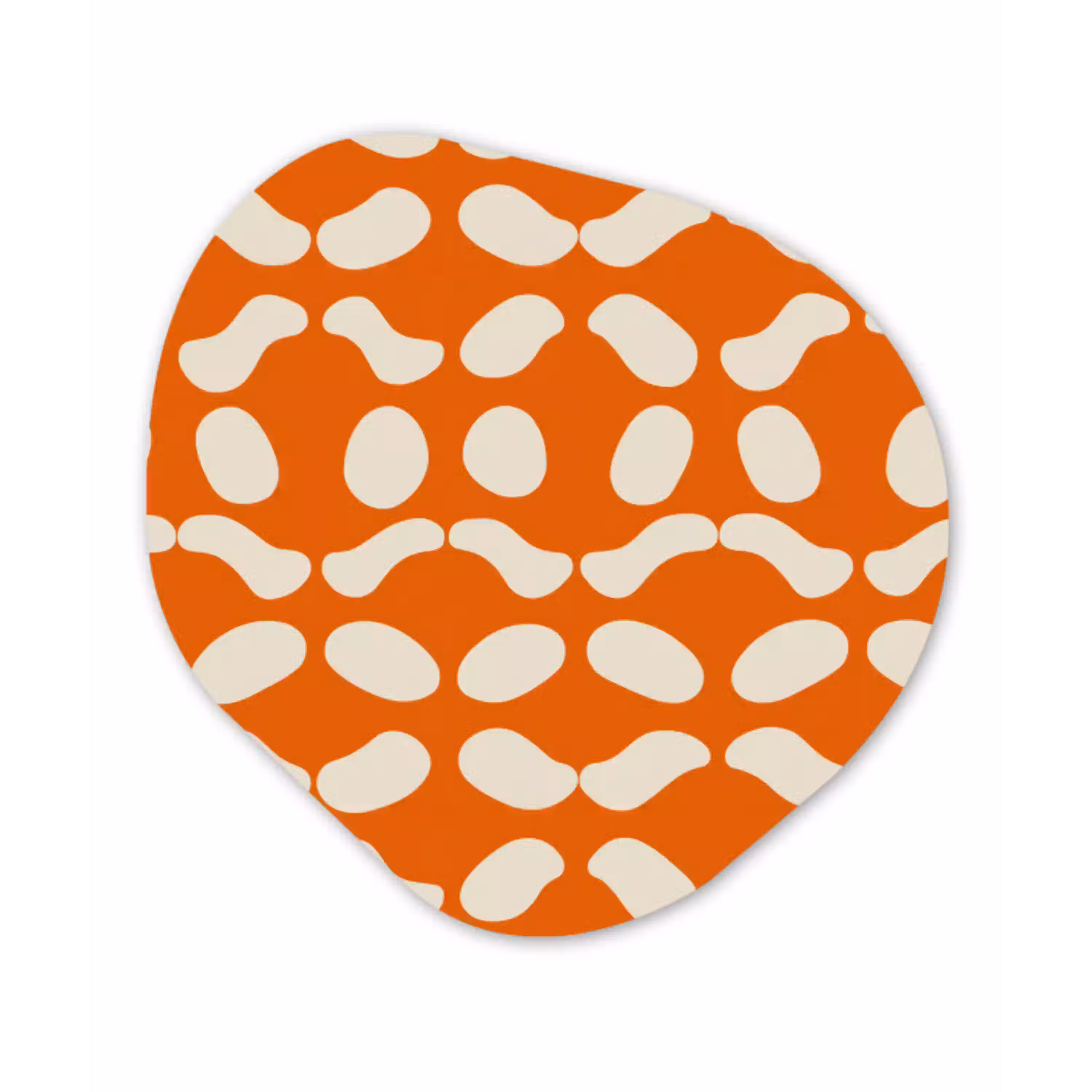 Oranje - Organische vormen - Wit Wandcirkel Organisch Forex 3mm klein 629 -3d