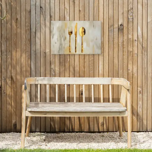 Verf - Goud - Bestek Tuinposter op houten frame 2 cm dik klein -sfeer4