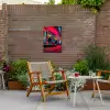 Boombox - Rood - Graffiti - Neon Tuinposter op houten frame 2 cm dik klein -sfeer3