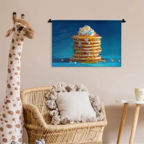 Pannenkoeken - Steentjes - Glitter - Slagroom Wandkleed katoen klein -wsfeer5_kind