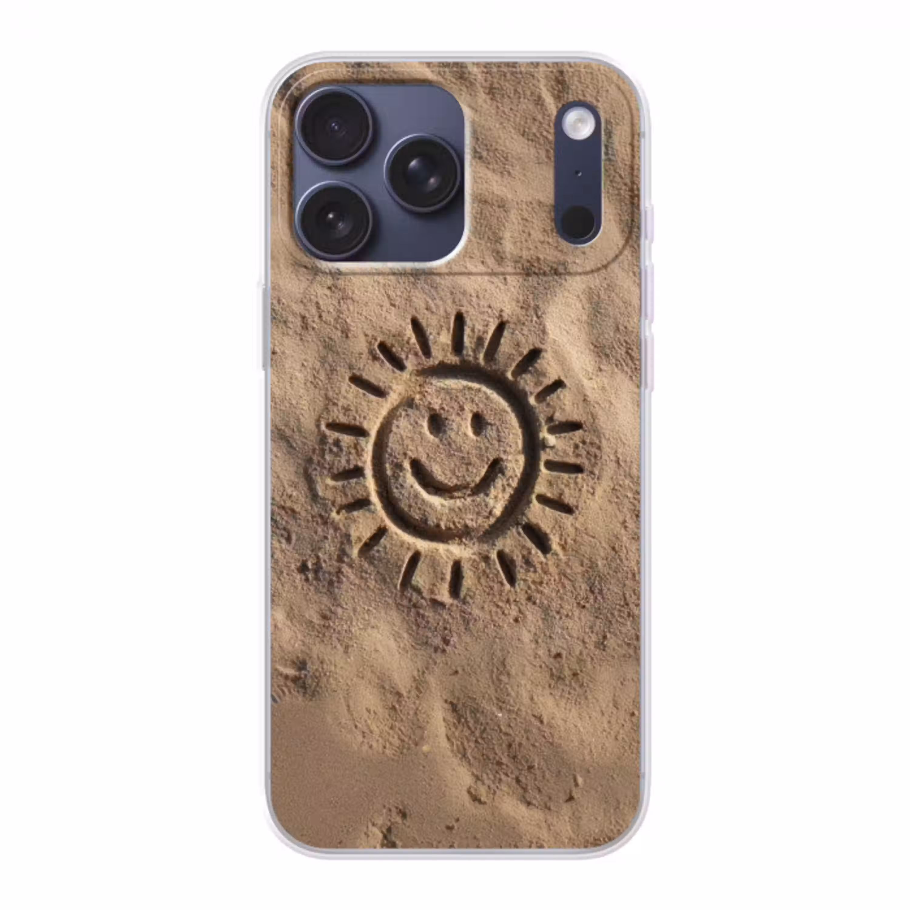 Gezichtje - Zon - Zand - Getekend Telefoonhoesje iPhone 17 Pro Max klein -3d