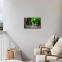 Jungle - Waterval - Planten - Water - Natuur Tuinposter op houten frame 2 cm dik klein -sfeer1