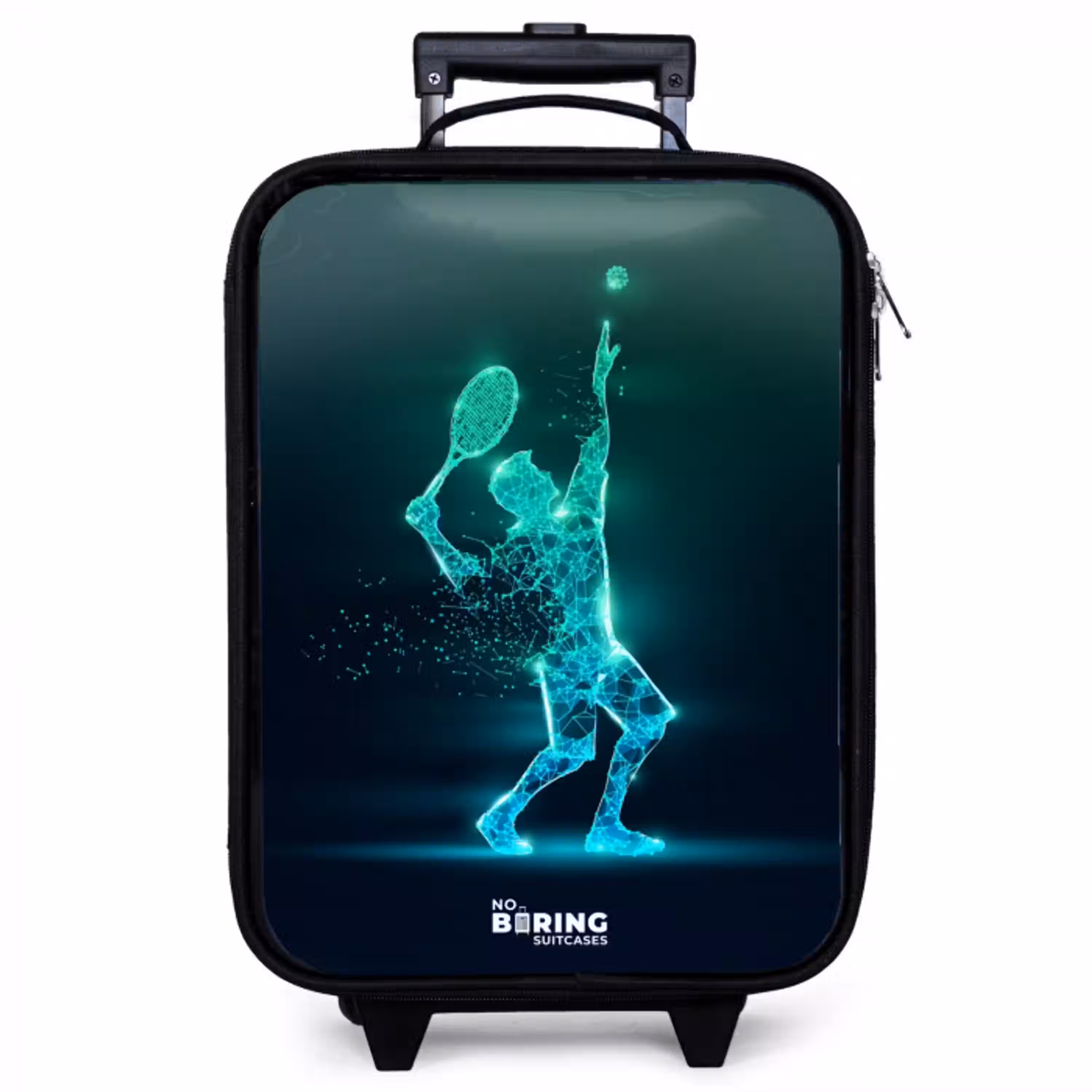 Digitale tennisspeler in futuristische stijl Kinderkoffer - Zwart klein -zzz_website3d